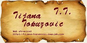 Tijana Topuzović vizit kartica